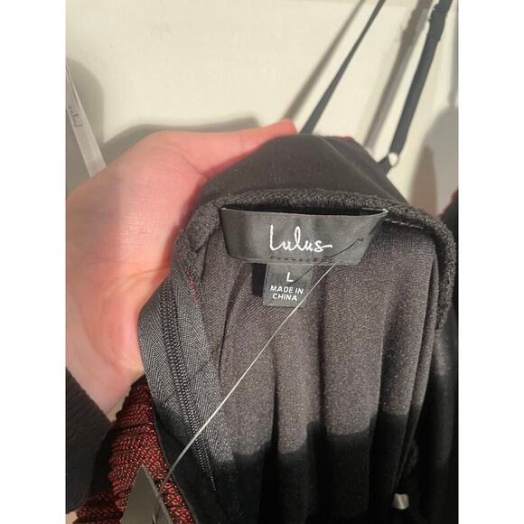 NWT Lulu’s Get To The Groove Shiny Red Pleated One Shoulder Maxi Dress - Picture 12 of 13